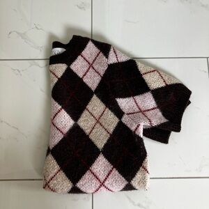 Zara Brown and pink Argyle Sweater